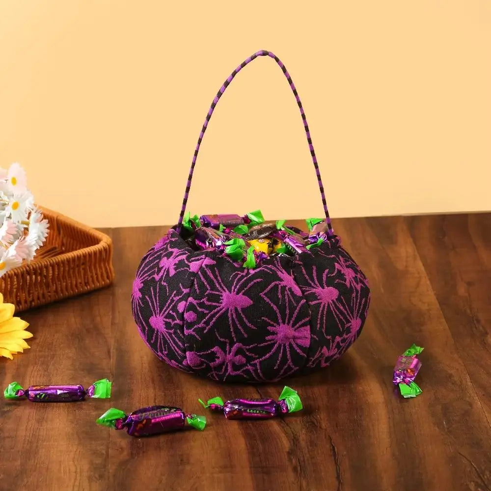 Sac à Friandises Halloween Araignée Violet