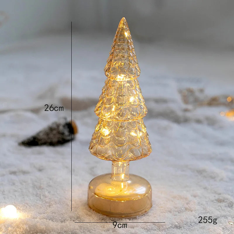 Sapin en Verre LED pour Table Unique