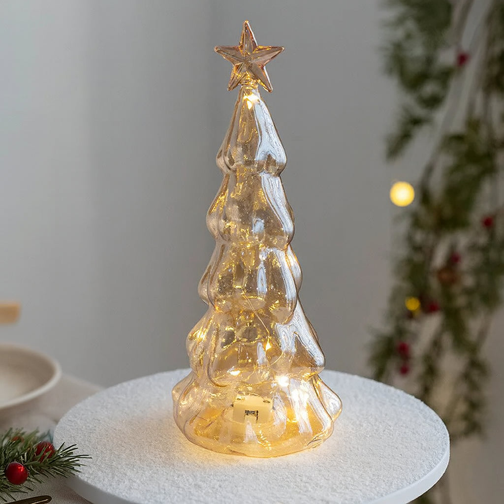 Sapin en Verre Lumineux Raffiné