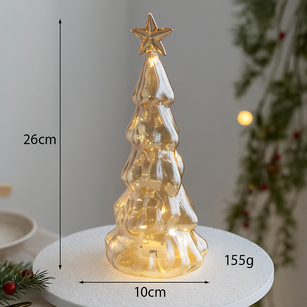 Sapin en Verre Lumineux Raffiné Classe