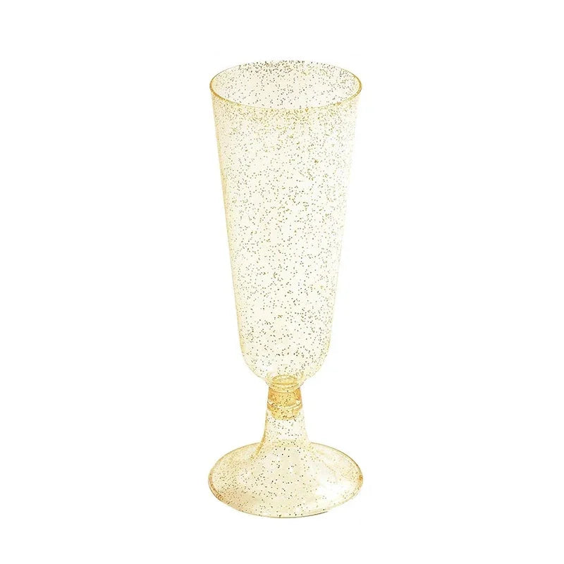 Verre a Champagne Jetable Or pointillé