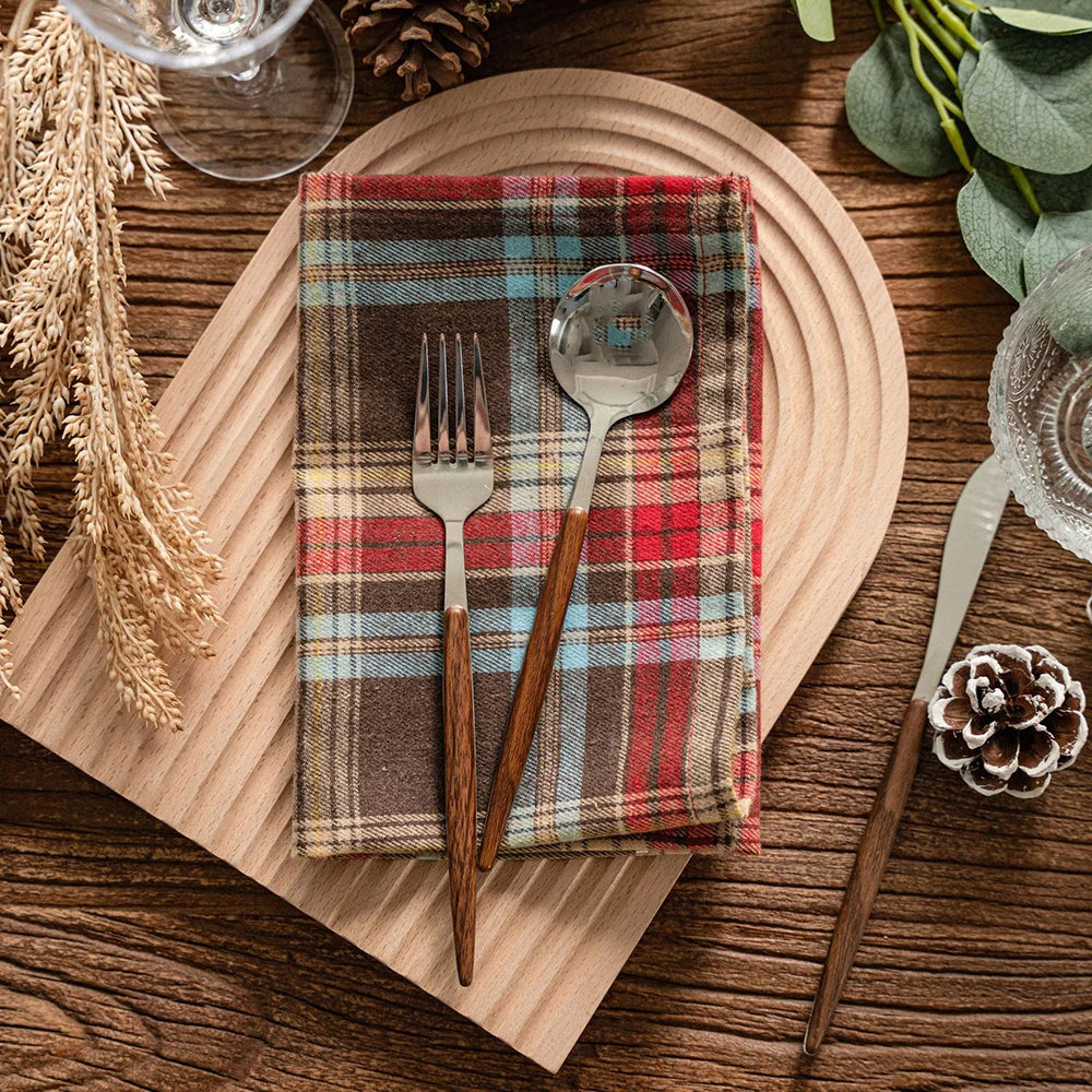 Serviette de Table à Carreaux