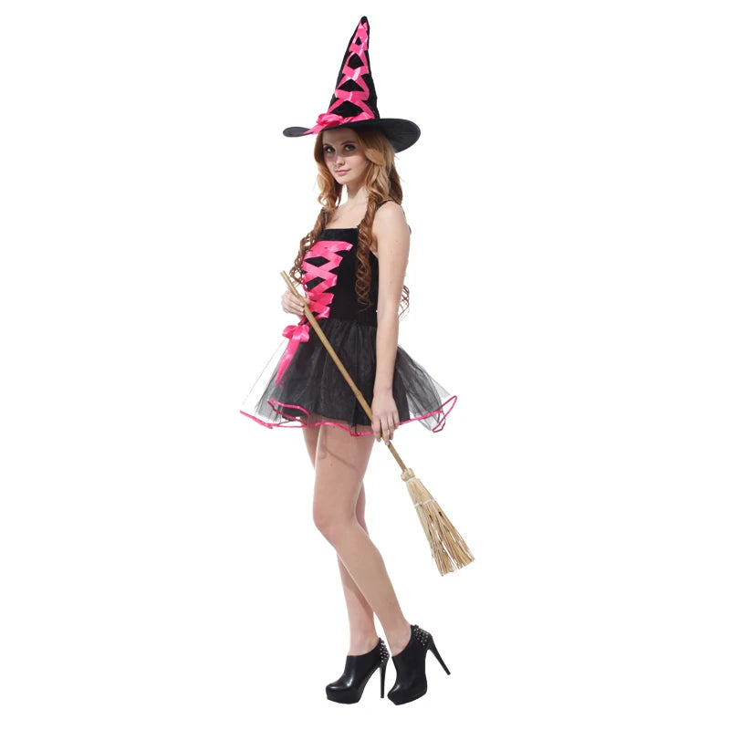 Mini Robe de Sorcière à Dentelle avec Chapeau