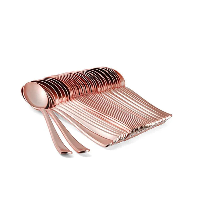 Cuillère Jetable Anniversaire Rose Gold