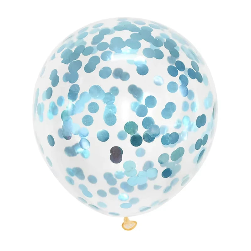 Ballons Anniversaire avec Confettis Festifs Bleu clair