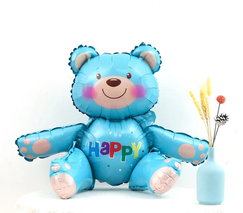 Grand Ballon Anniversaire Ours Mignon Bleu Mignon