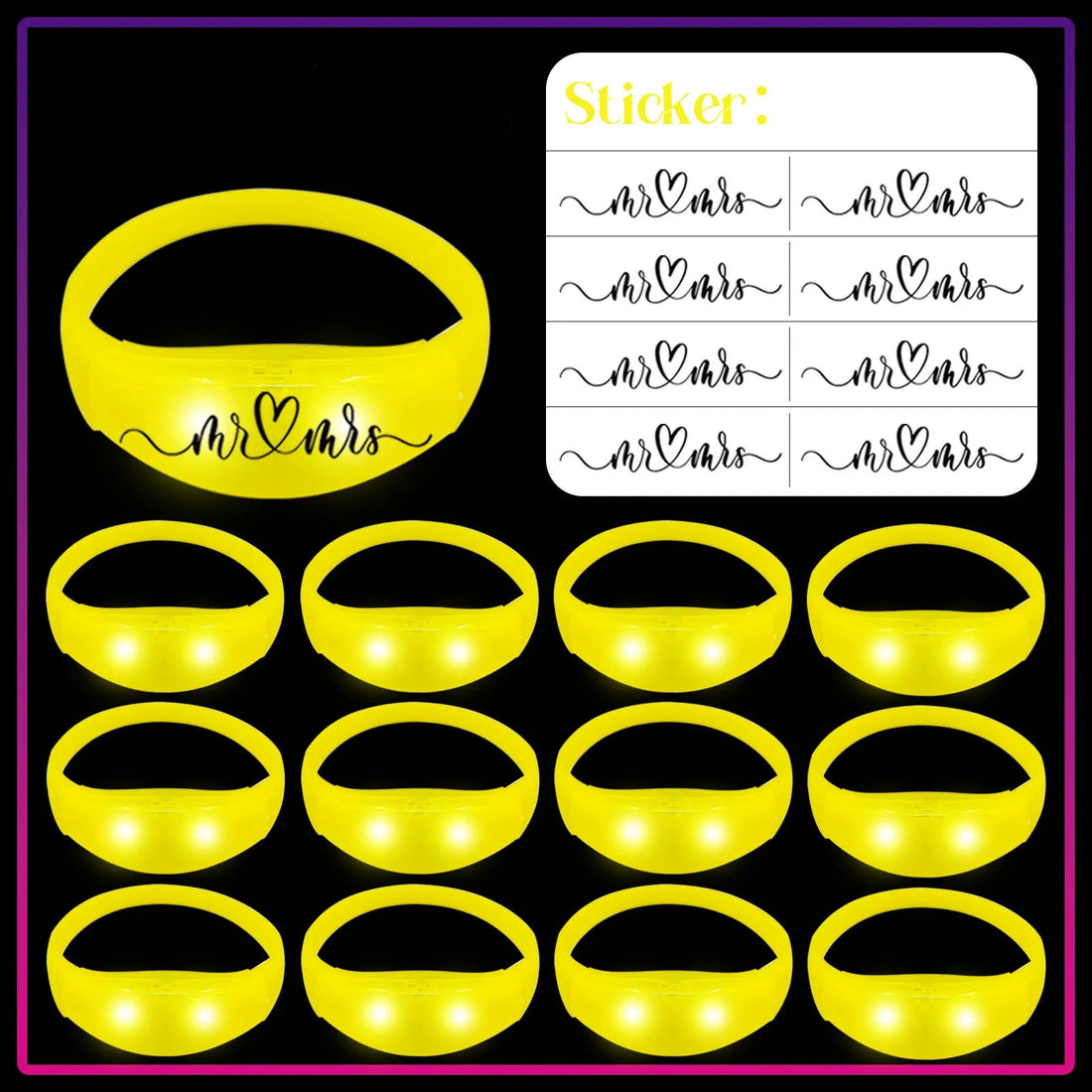Bracelets Lumineux Jaunes Mr Mrs