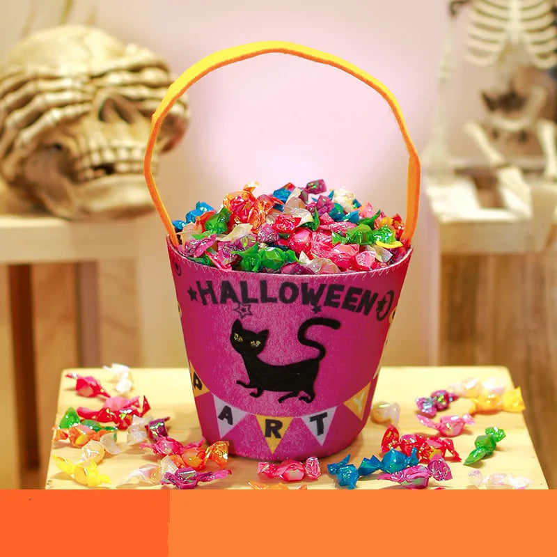 Seau à Bonbons Chat Halloween