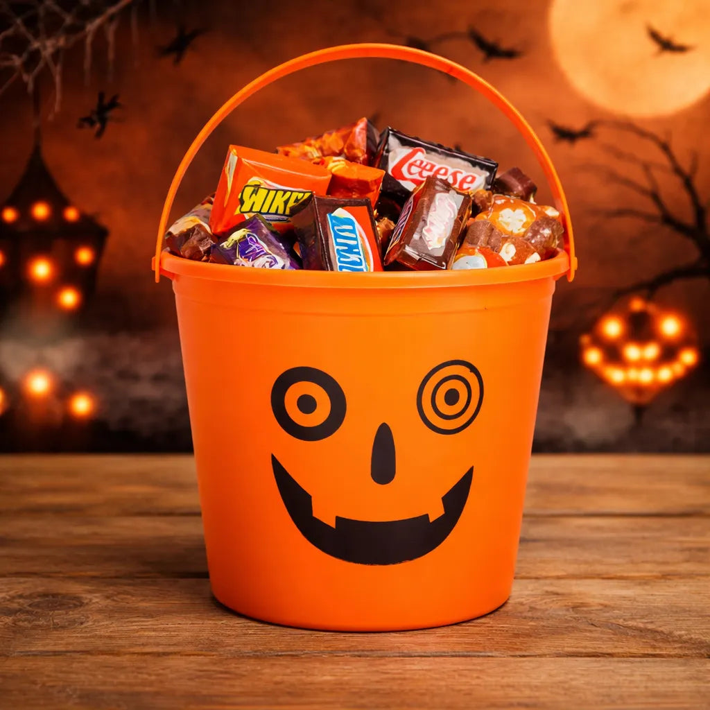 Seau à Bonbons Orange pour Enfant