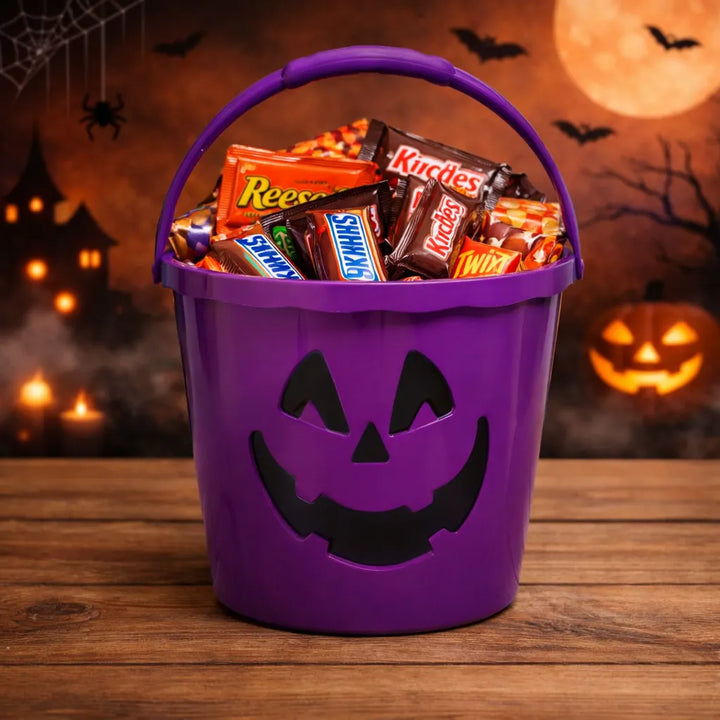 Seau à Friandises Halloween Violet Design