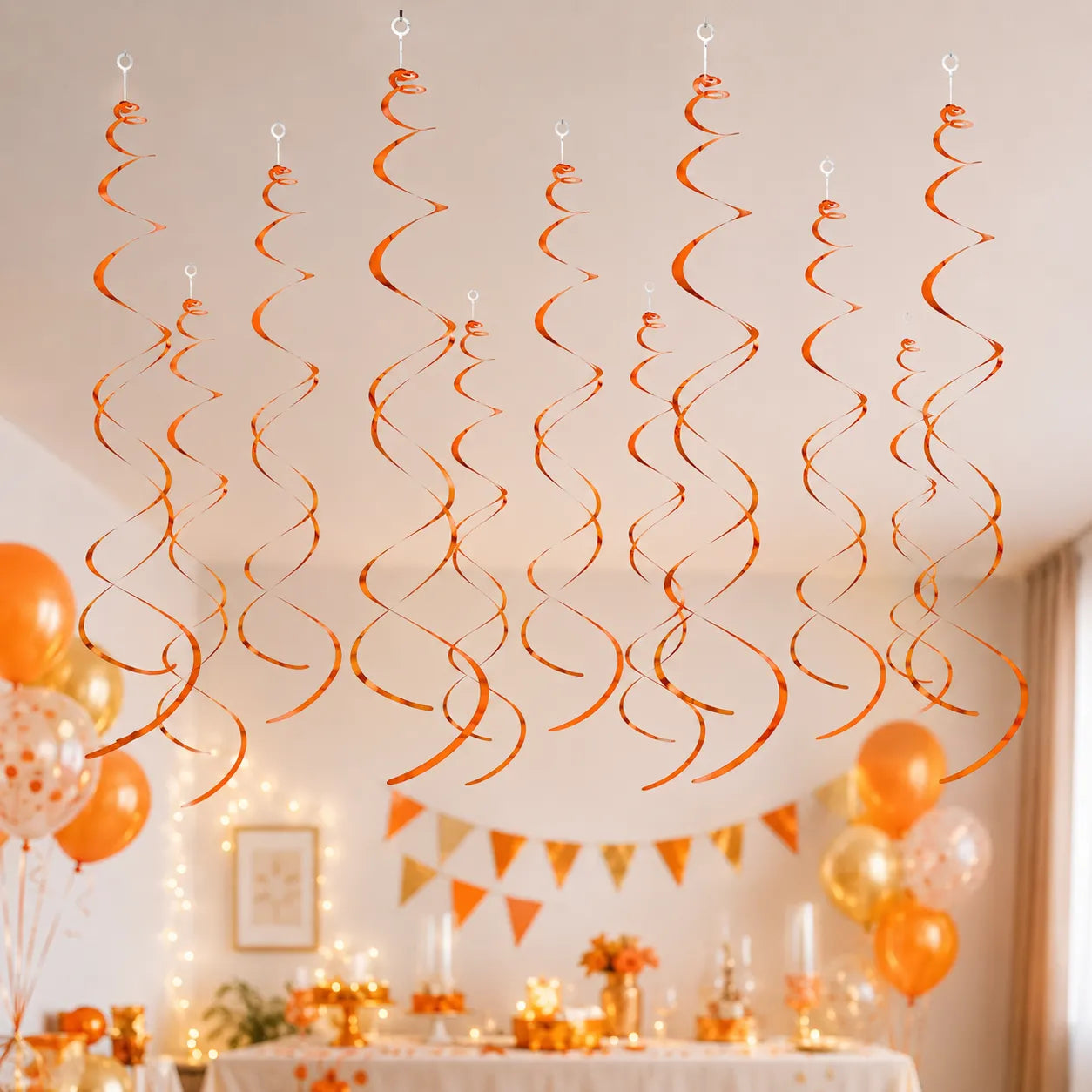 Serpentins Suspendus Orange