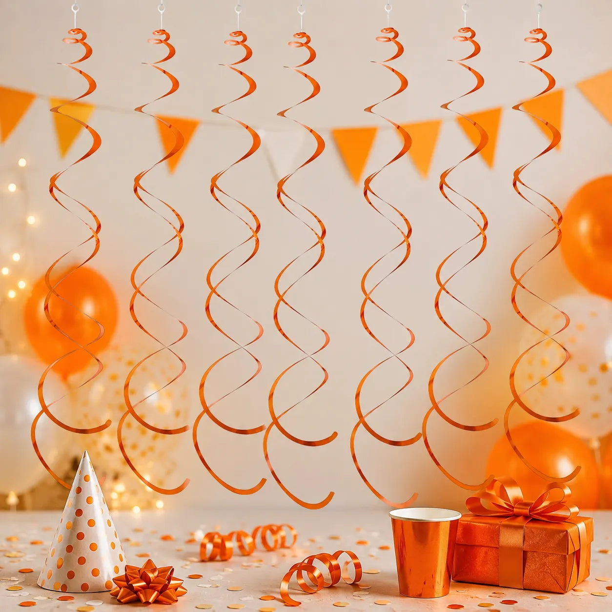Serpentins Suspendus Orange Festifs