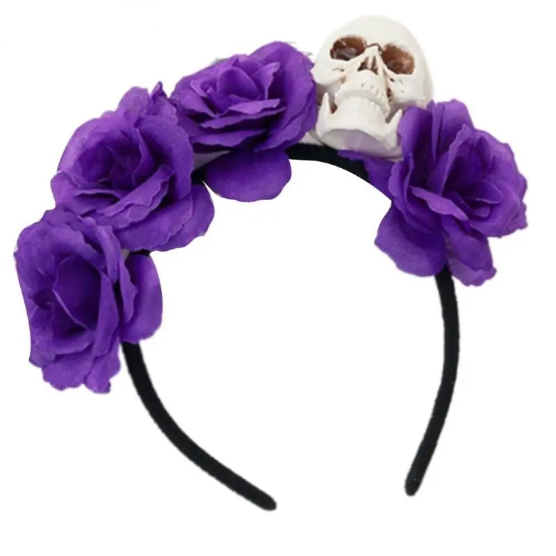 Serre-Tête Fleurs Violet Crâne Durable