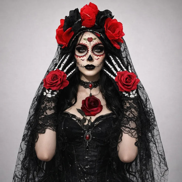 Serre-Tête Mariée Noire Accessoirisée