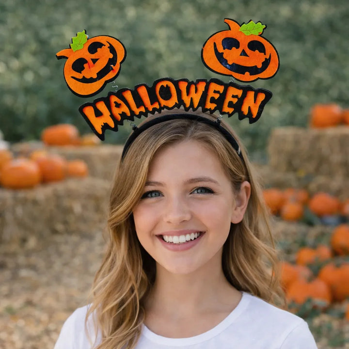 Serre-Tête Motif Halloween Citrouille