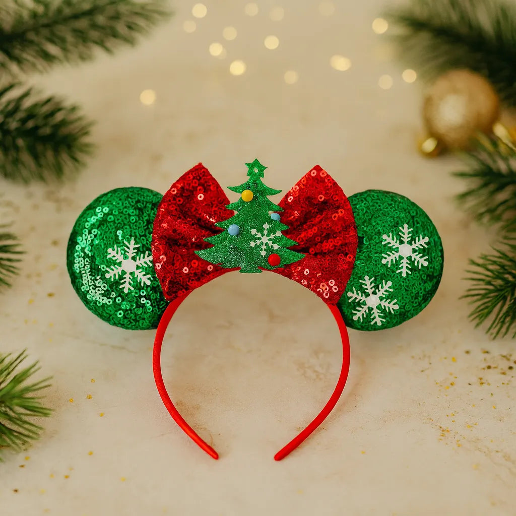 Serre-Tête Sapin Rouge et Vert