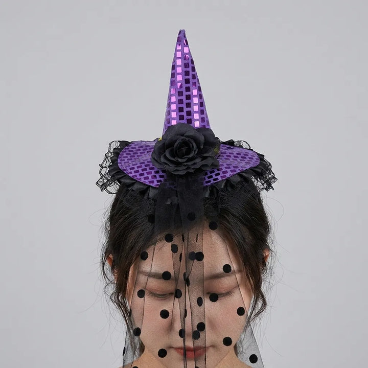 Serre-tête Chapeau Halloween Violet Minimaliste