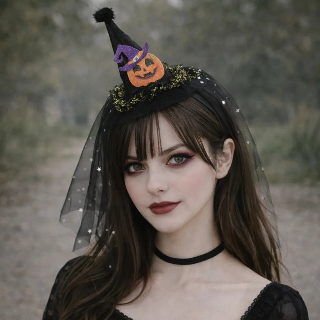 Serre-tête Chapeau Sorcière à Voile