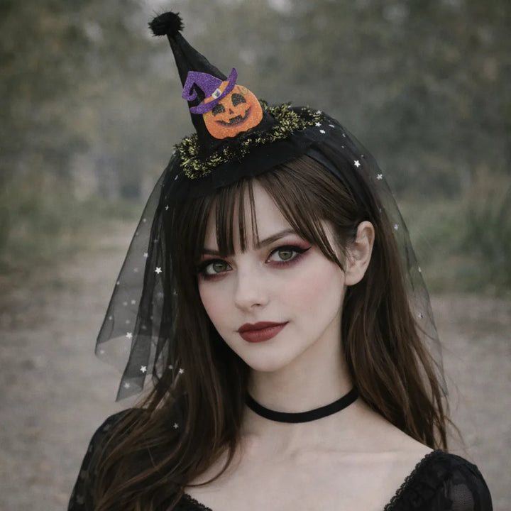 Serre-tête Chapeau Sorcière à Voile