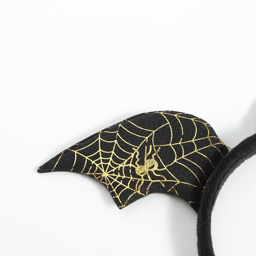 Serre-tête Chauve-souris Noir et Doré stylé