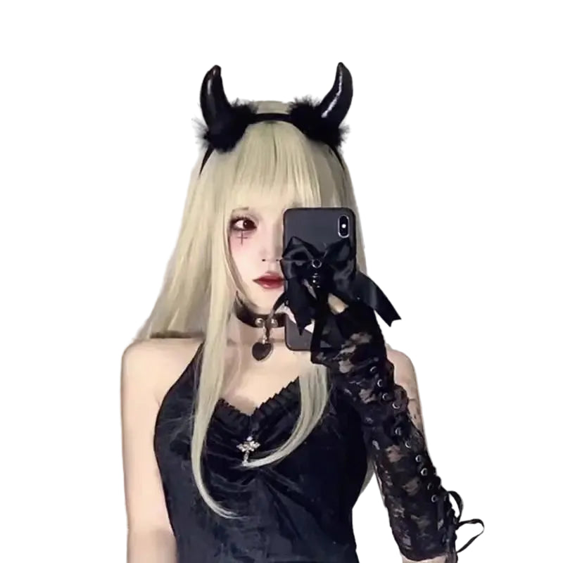 Serre-tête Cornes Diable Noires Unique