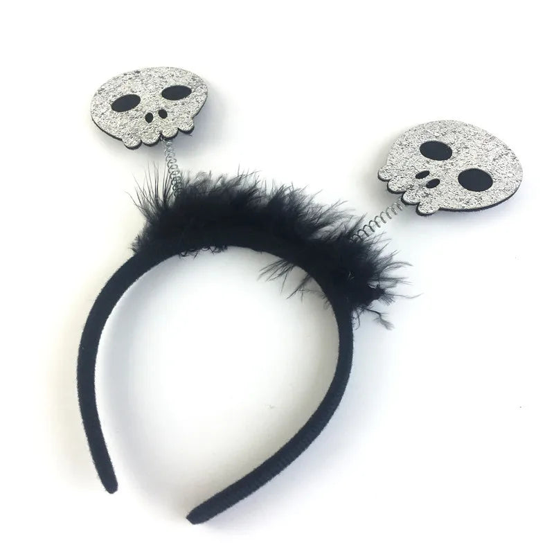 Serre-tête Crâne Pailleté à Plumes Moderne