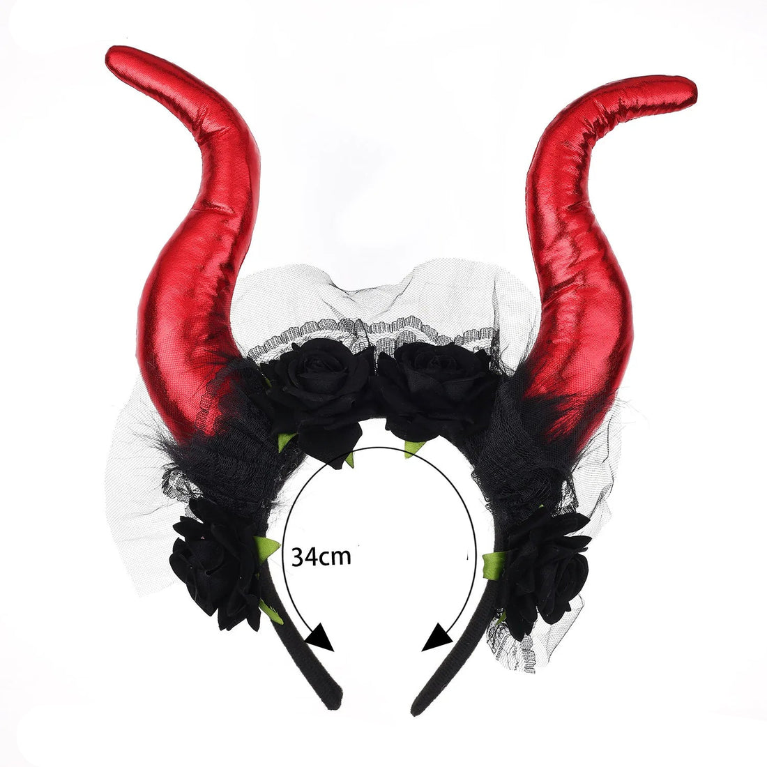 Serre-tête Diable à Fleurs Noires Elégant