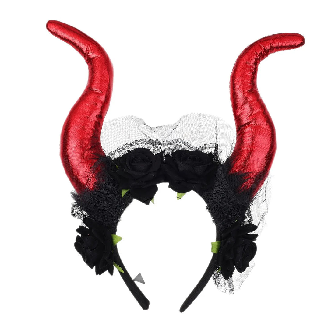 Serre-tête Diable à Fleurs Noires Stylé