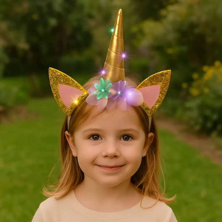 Serre-tête Licorne Doré Lumineux Fille mignon