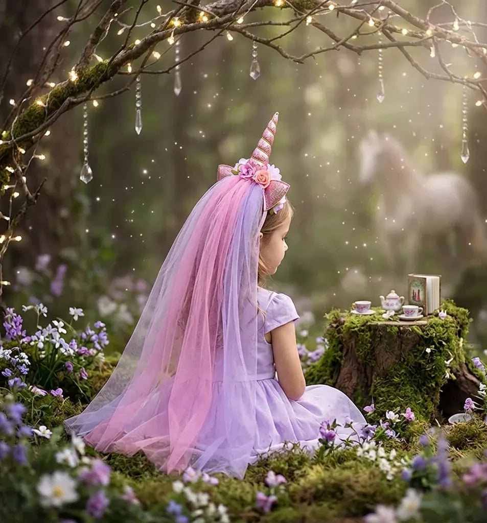 Serre-tête Licorne à Voile Rose Original