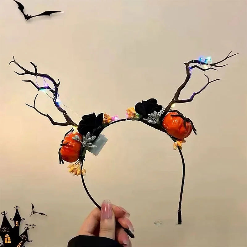 Serre-tête Lumineux Halloween Citrouille design