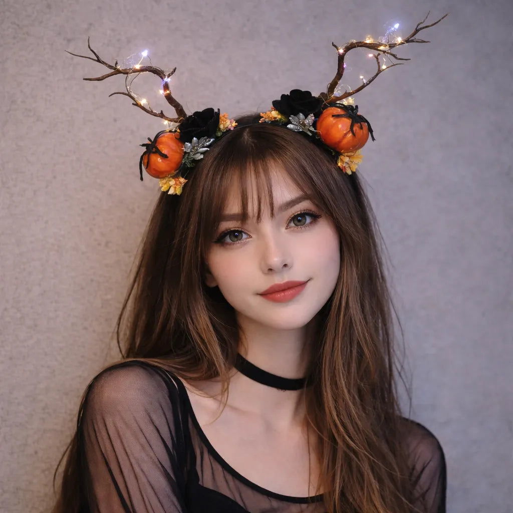 Serre-tête Lumineux Halloween Citrouille élégant