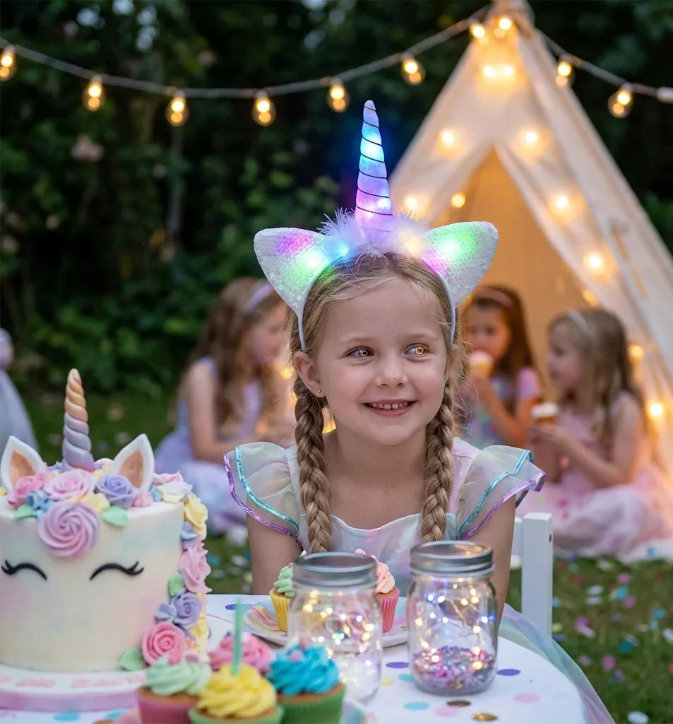 Serre-tête Lumineux Pailleté Blanc Chic