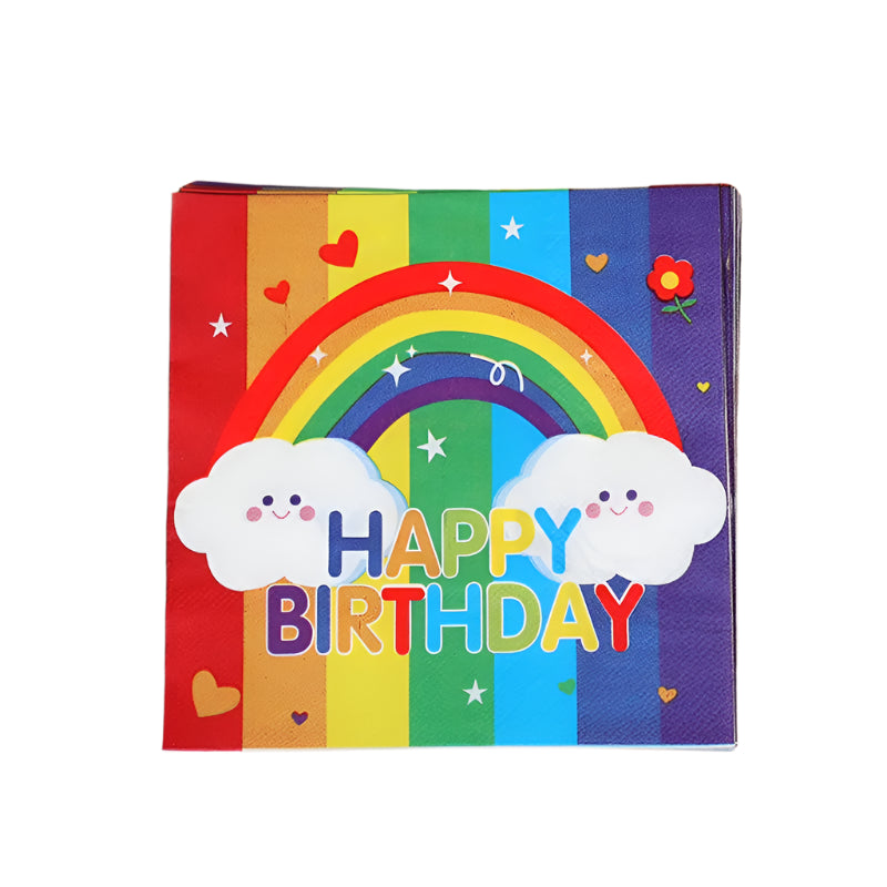 Serviette Anniversaire Arc-en-ciel