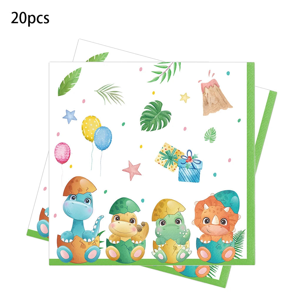 Serviette Anniversaire Bébé Dinosaures