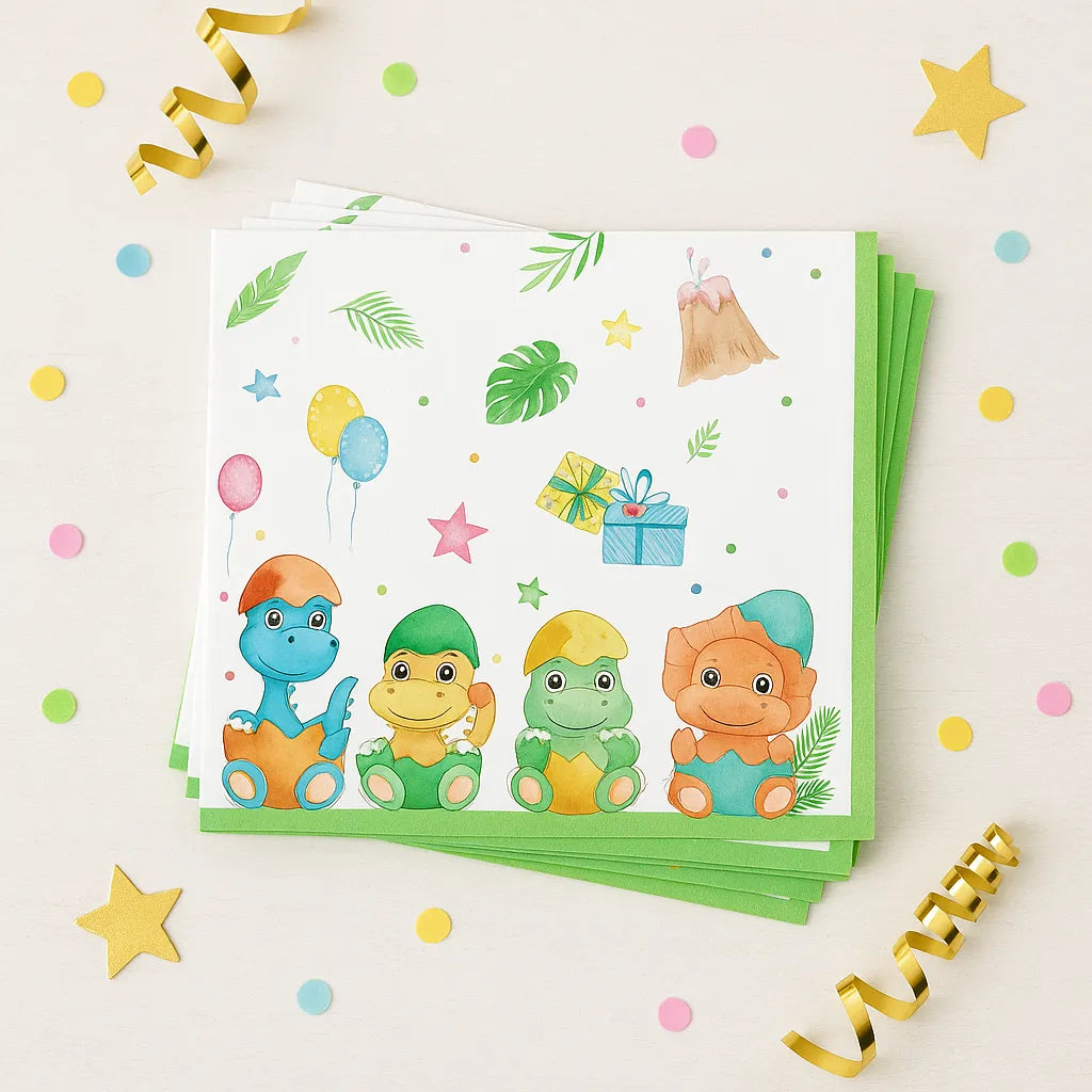 Serviette Anniversaire Bébé Dinosaures 1