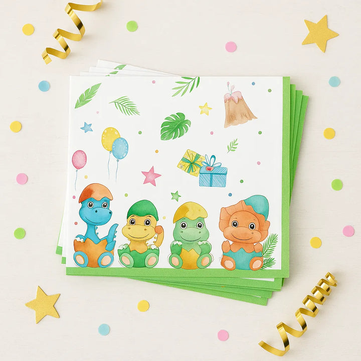 Serviette Anniversaire Bébé Dinosaures 1