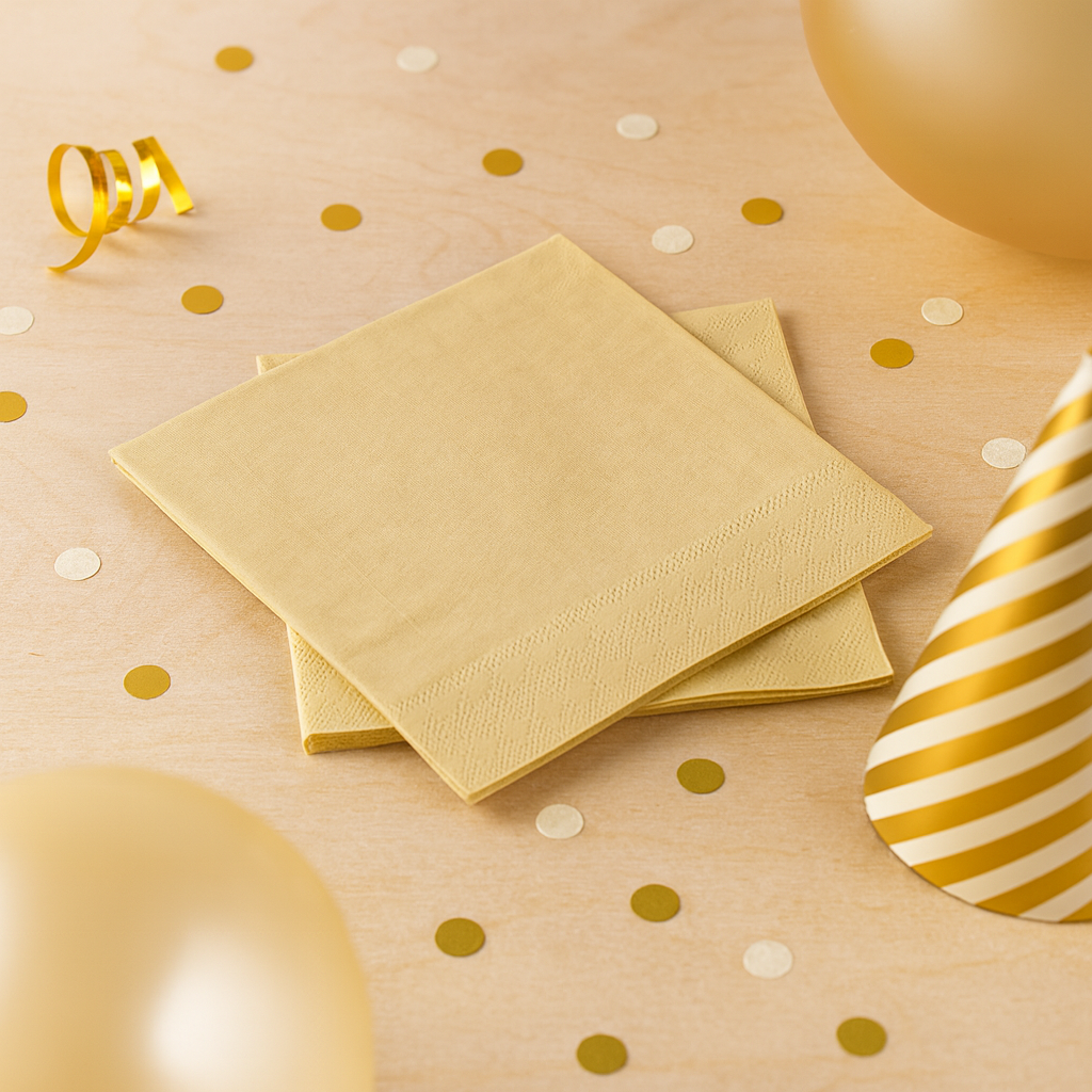 Serviette Anniversaire Beige