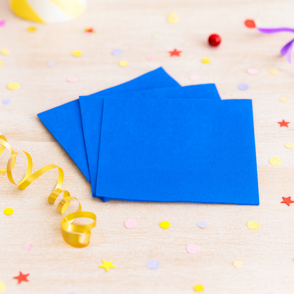 Serviette Anniversaire Bleue