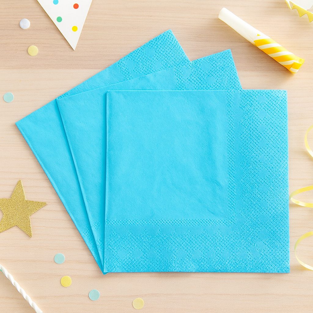 Serviette Anniversaire Bleue Ciel