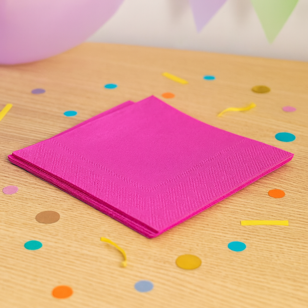 Serviette Anniversaire Fuchsia