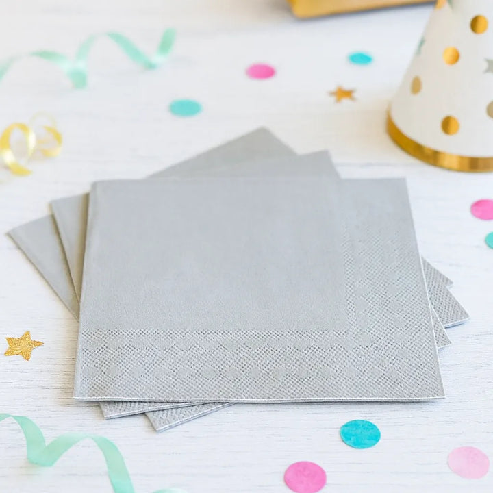 Serviette Anniversaire Grise 1