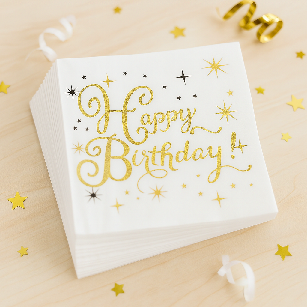 Serviette Anniversaire Happy Birthday
