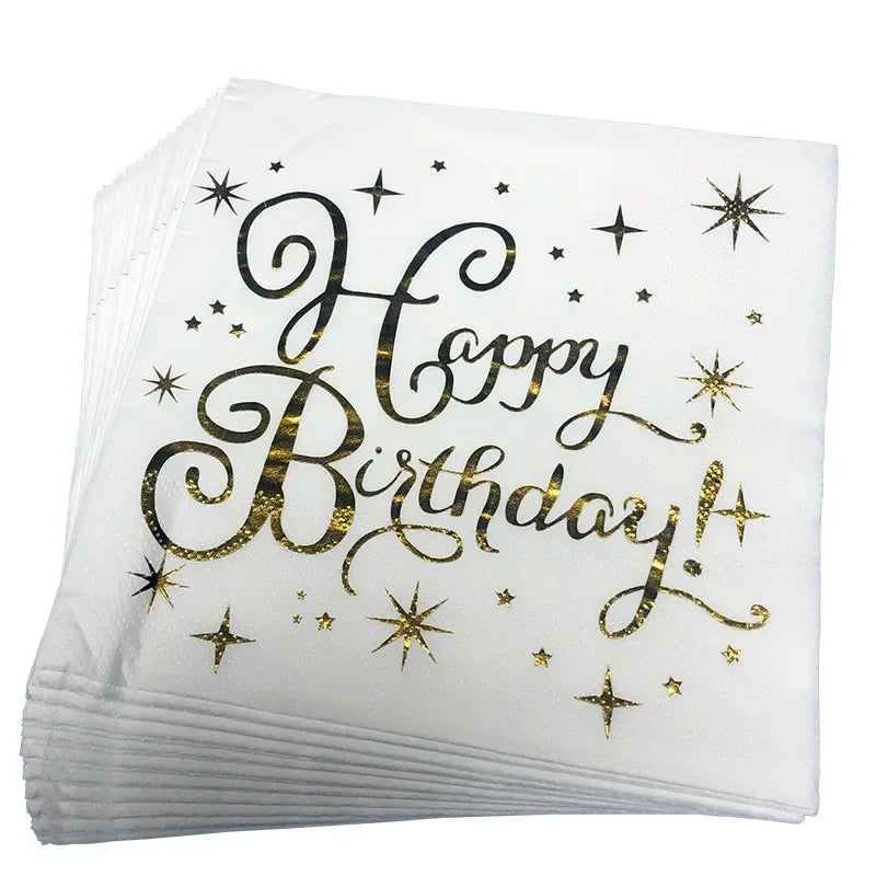 Serviette Anniversaire Happy Birthday