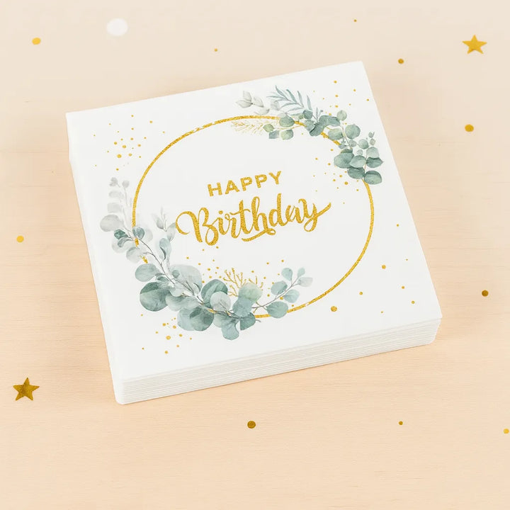 Serviette Anniversaire Happy Birthday Champêtre 1