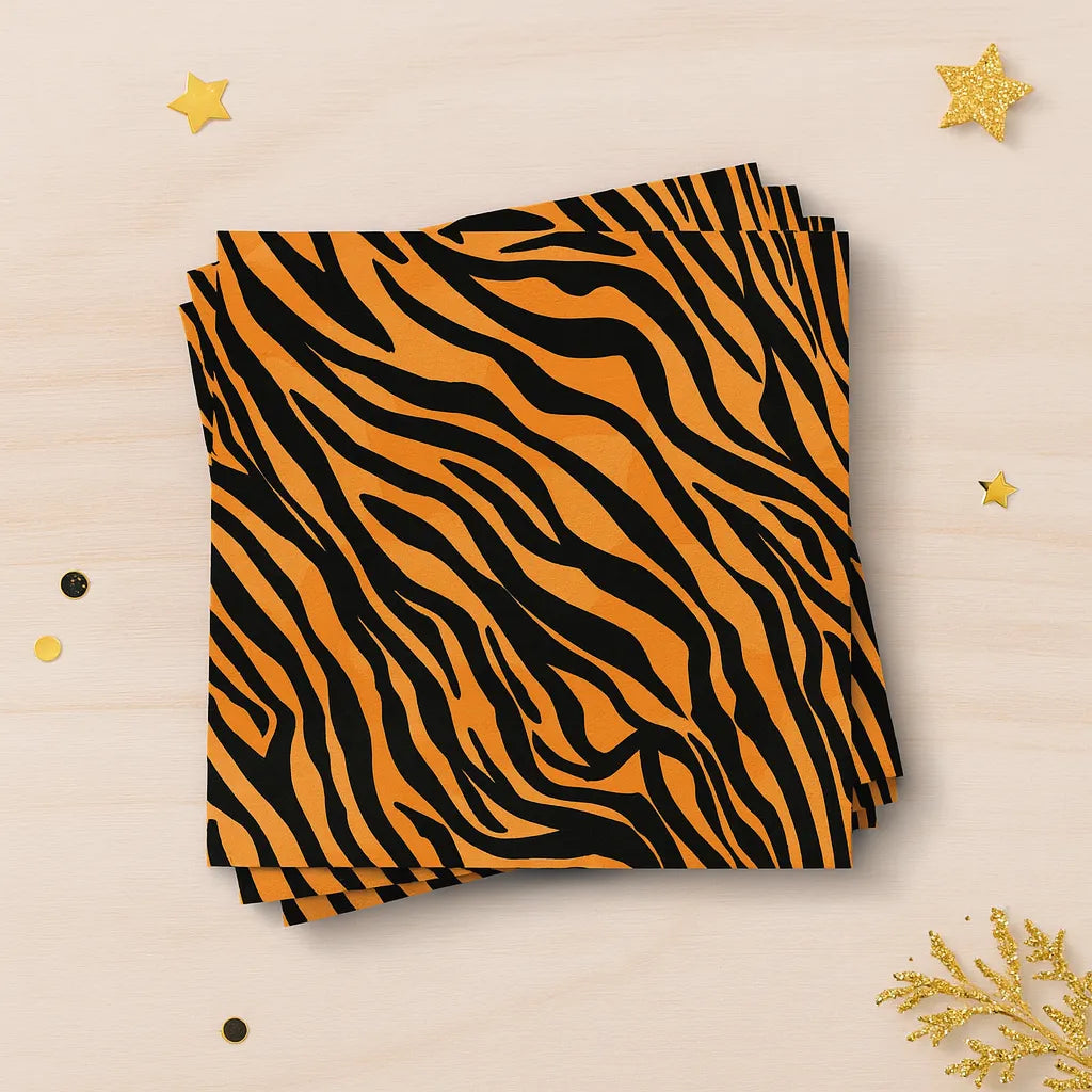 Serviette Anniversaire Imprimé Tigre 1