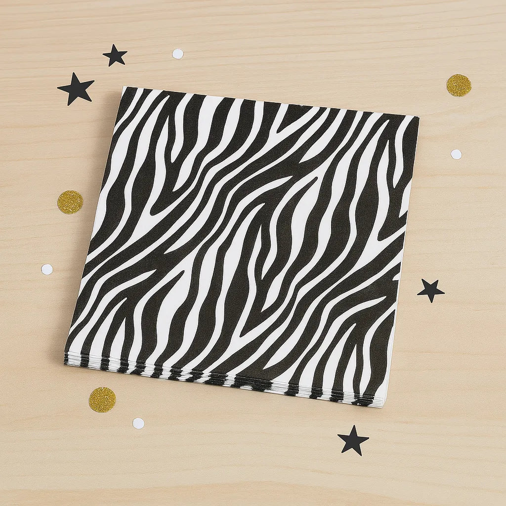 Serviette Anniversaire Imprimé Zèbre 1