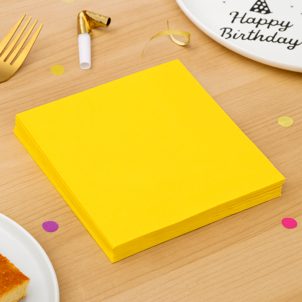 Serviette Anniversaire Jaune
