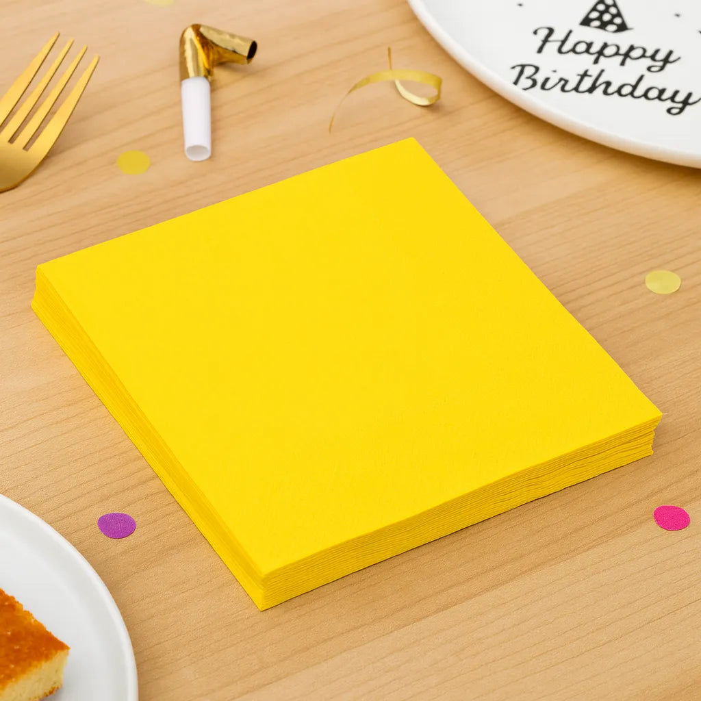 Serviette Anniversaire Jaune 1