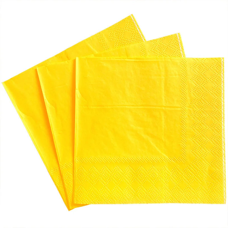 Serviette Anniversaire Jaune Douce